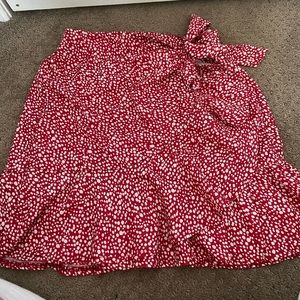 Target Mini Wrap Tie flowy skirt |Size: M| Color: Red
